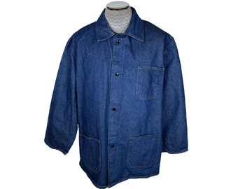 70s EURO VINTAGE FRENCH WORKER ボロジャケット Vintage French Chore Jacket Workwear 1970s Faded Blue Cotton