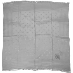 Vintage 1930s 40s Herren Seidenschal Graues quadratisches Foulard 34,5 ”