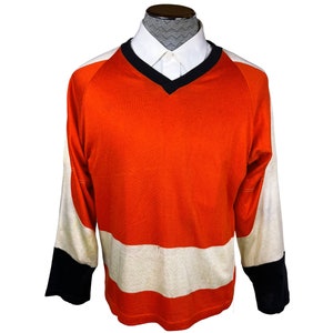 Vintage 1960er Jahre Hockey Jersey Philadelphia Flyers Farben Größe L