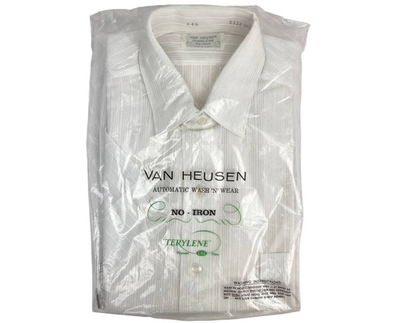 Vintage Unused 60s Van Heusen White Shirt Short Sleeved 100