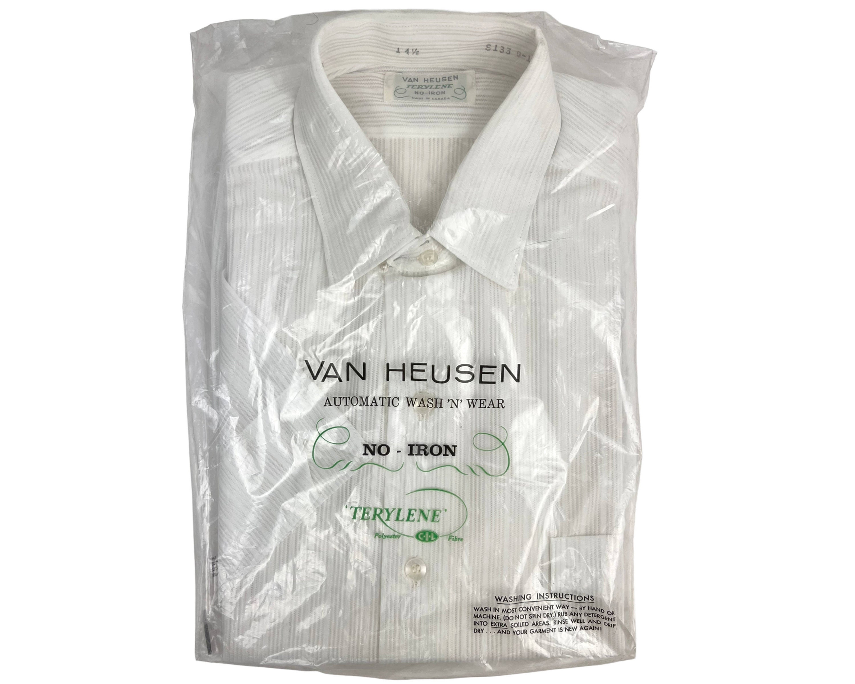 Vintage Unused 60s Van Heusen White Shirt Short Sleeved 100
