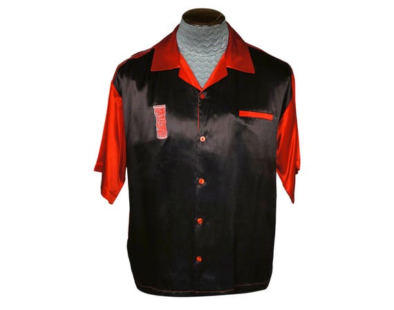 Vintage 1990s Mens Satin Shirt by BC Ethic Bowling