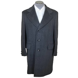 Vintage 1960s Mens Overcoat Wool Coat Size M L