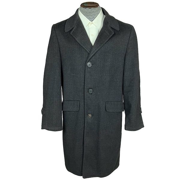 Vintage 1960s Overcoat Mens Wool Coat Size M