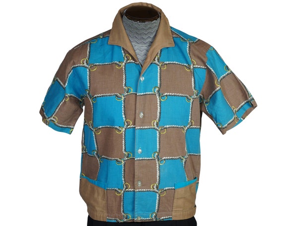 Vintage 50s Shirt Nautical Rockabilly Jac Style Li