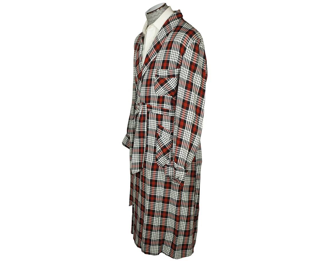 Vintage 1950s Mens Dressing Gown Plaid Lounging Robe Mister Etsy