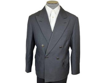 ジャケット・アウター 1950s VTG ITALY DOUBLE BREASETED COAT Size 42 44 Vintage 1950s Men's Double Breasted Gabardine