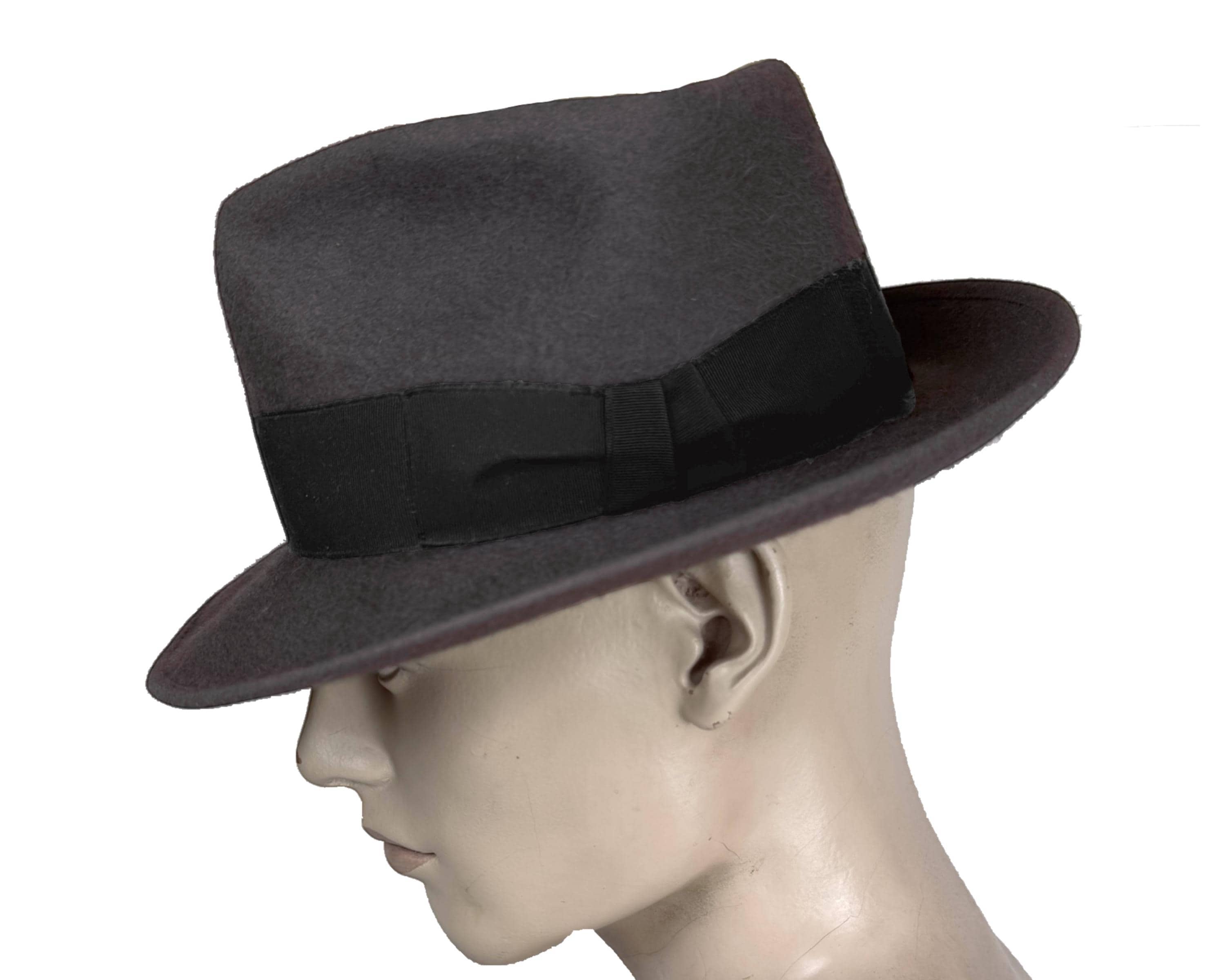 Vintage Gelot Paris Fedora Grey Felt Hat - 1950s-60s Size 7 1/8