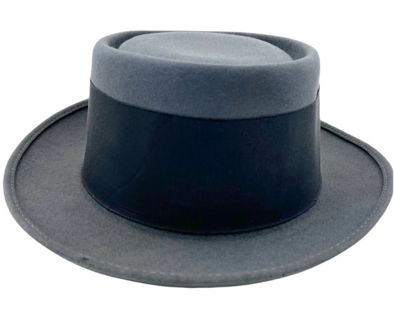 Vintage Pork Pie Hat 1940s Flat Fedora Style Lord… - image 2