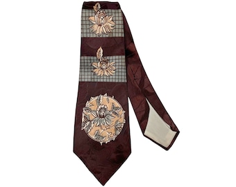 Vintage 1940s Mens Tie Stylebest Floral Pattern