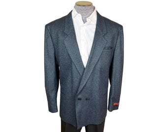 Vintage 1980s New Wave Jacket Blue Sport Coat NWT Size 46