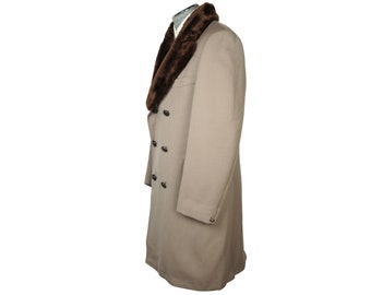 Vintage 60s Cavalry Twill Wool Coat Overcoat Samuelsohn Sz 38