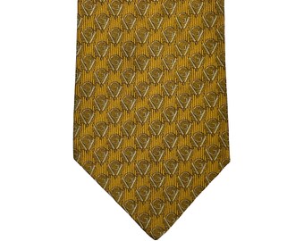 Vintage Gianni Versace Tie Gold Silk Necktie GV Pattern