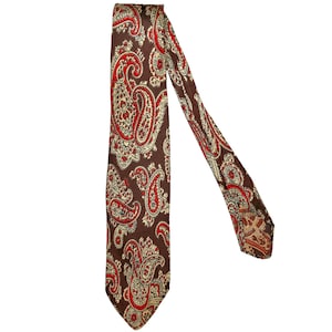 Vintage 1930s Silk Necktie Paisley Pattern Brae Mawr Hand Tailored Tie