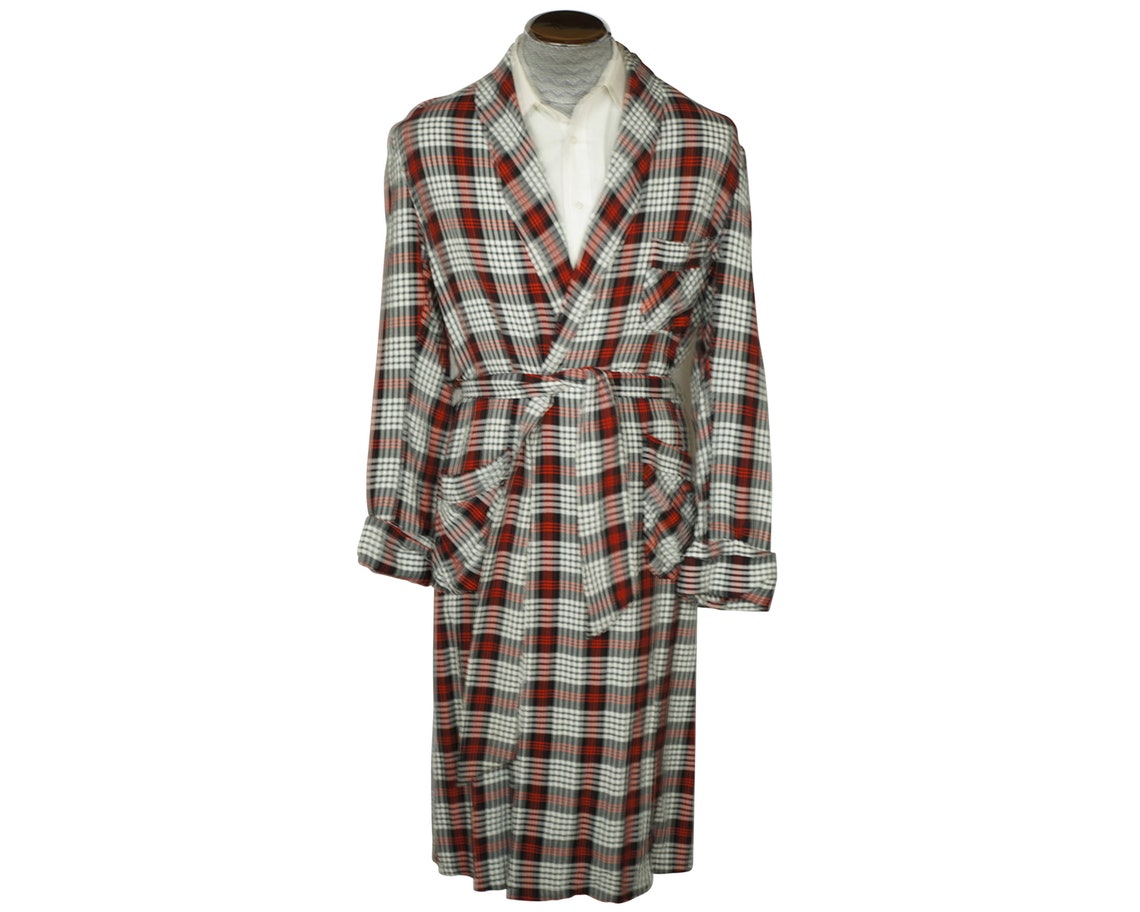 Vintage 1950s Mens Dressing Gown Plaid Lounging Robe Mister - Etsy