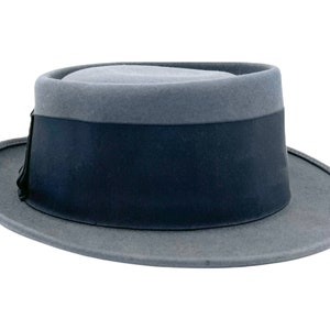 Vintage Pork Pie Hat 1940s Flat Fedora Style Lord Buckley Montreal 6 7/8