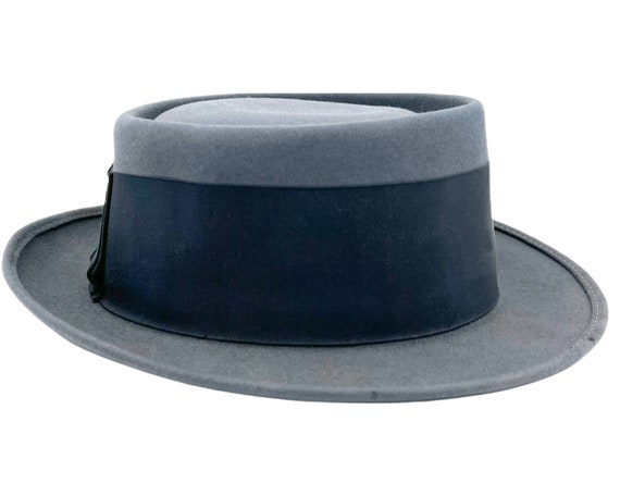 Vintage Pork Pie Hat 1940s Flat Fedora Style Lord… - image 1