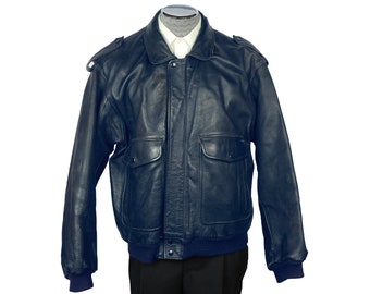 Mens Vintage Leather Jacket Rudsak Cowhide Bomber Style XXL