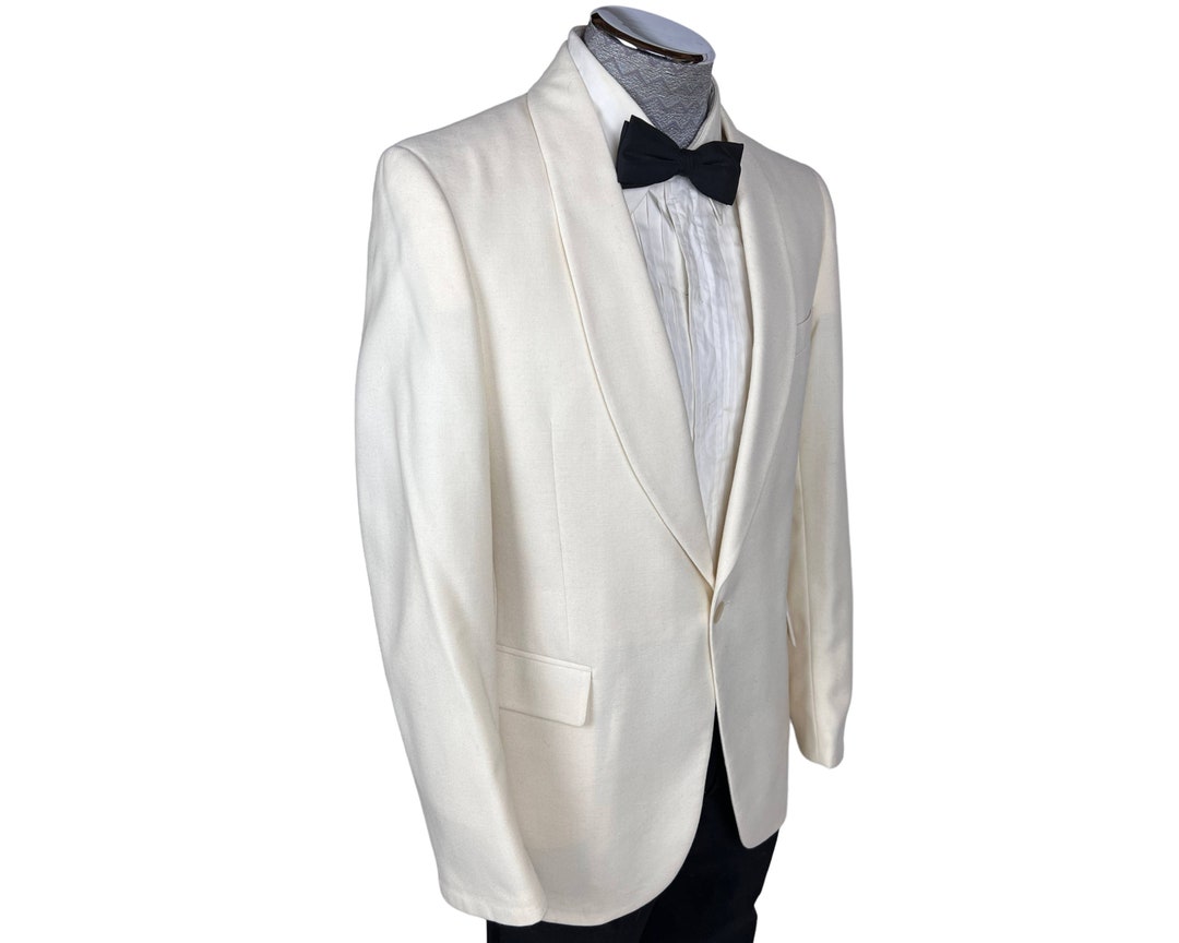 Vintage 1970s Mens White Dinner Jacket Biltmore Canada Size 40 Etsy UK