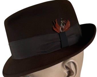Sombrero fedora Biltmore de los años 50, de fieltro de piel marrón, fabricado en Canadá, talla 7, sombrero de vestir vintage para hombre.