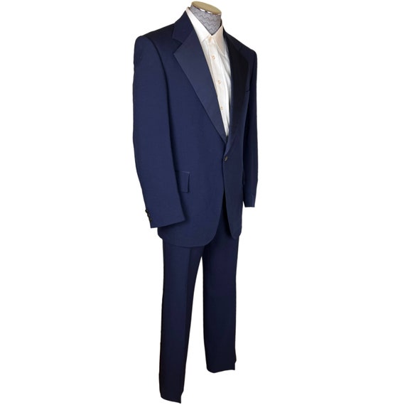 Vintage 1970s Blue Tuxedo Disco Era Dated 1976 Sz… - image 2