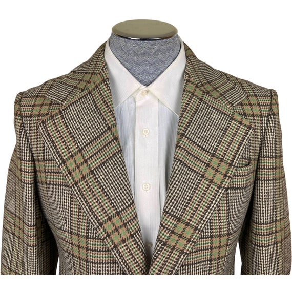 Vintage 1970s Jacket Plaid Tweed Blazer Sport Coa… - image 5