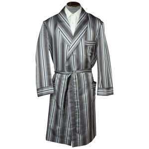 Vintage Striped Dressing Gown Lounging Robe Mens Size M L - VFG