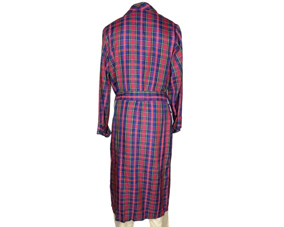 Vintage 1940s 50s Mens Dressing Gown Plaid Loungi… - image 3