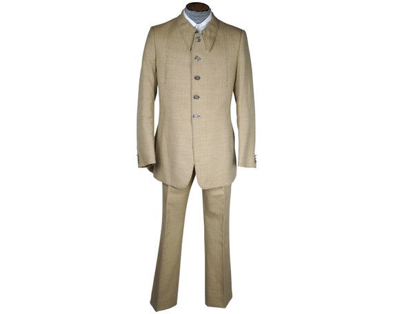 Vintage Mens 70s Suit Mens Mod Dandy Fashion Size