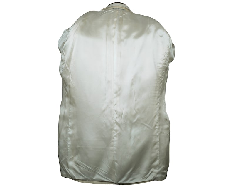 Vintage Mens Cream White Silk Dinner Jacket Switzerland Sz L