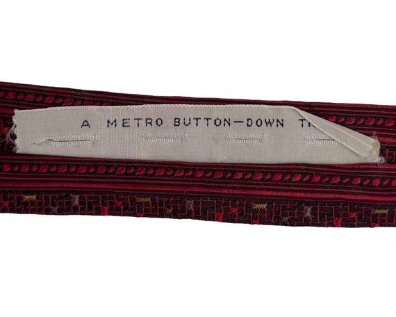 Vintage 1950s 60s Skinny Necktie Metro Button Dow… - image 3
