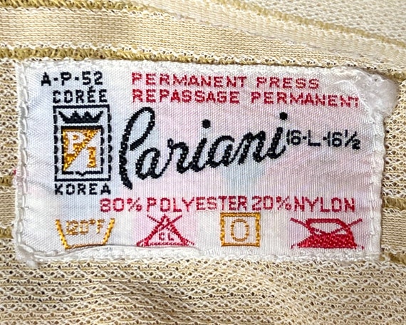 Vintage 1970s Yellow Shirt Sheer Polyester Nylon … - image 6