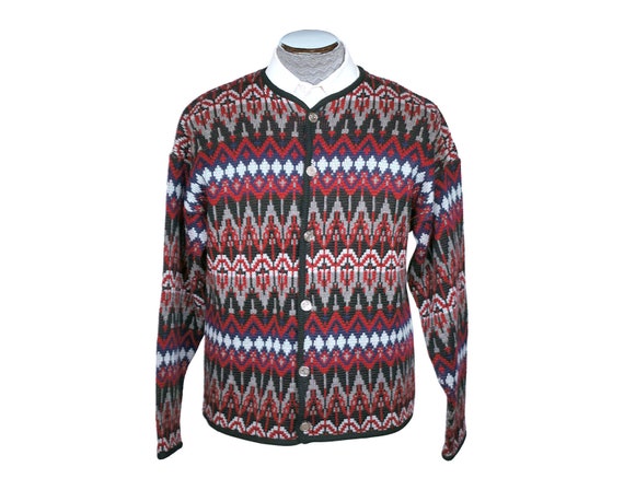 Vintage Jantzen Sweater 1960s Ski Cardigan Mens Si