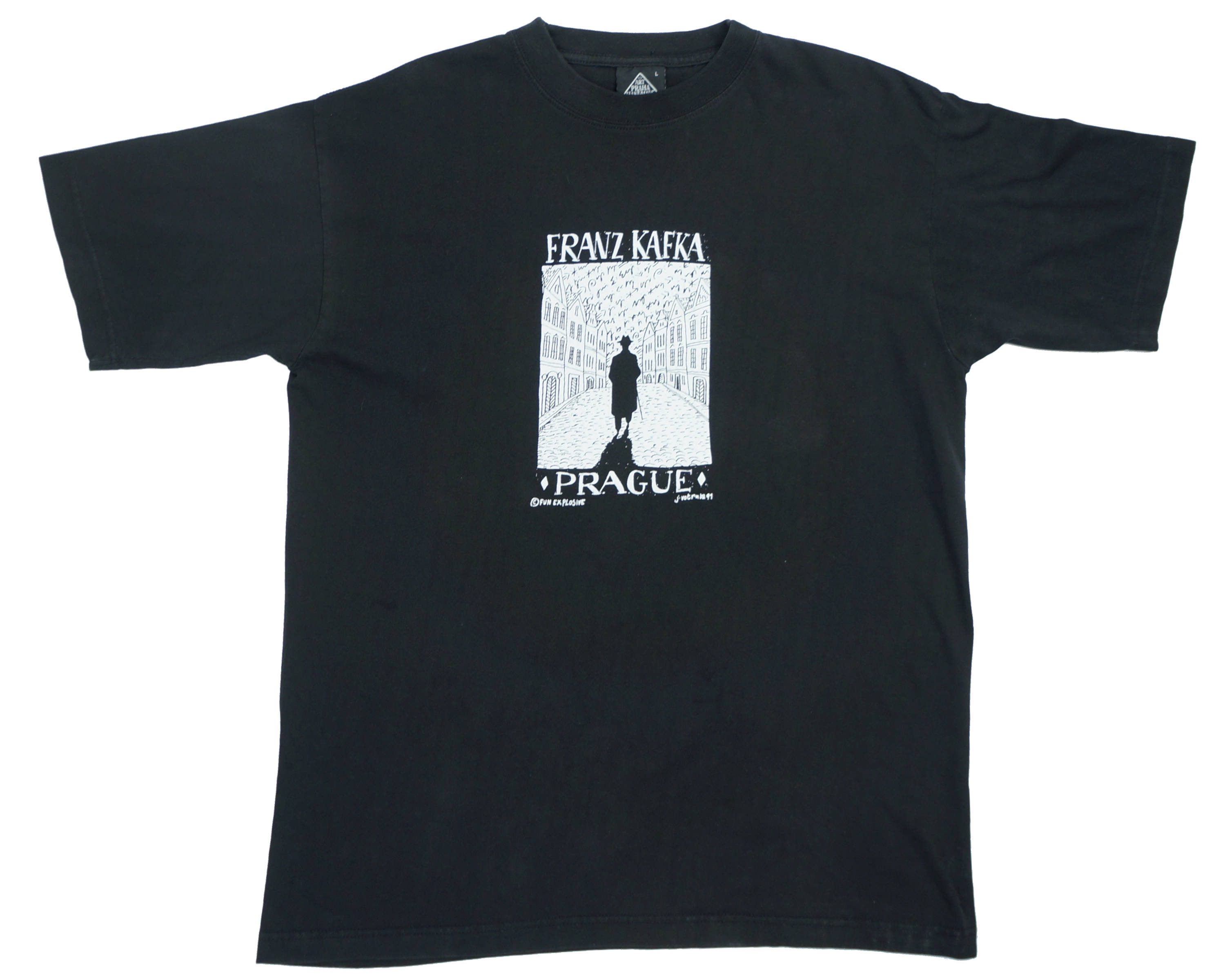 古着 90s Art Praha Handmade 「Franz Kafka」 作家 スクエア アート T ...