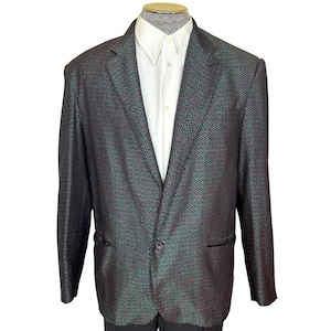 Vintage 1980s Jacket Turbulence by Simon Sebag Iridescent Woven Pattern Size L