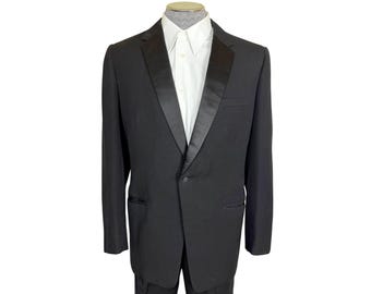Gieves & Hawkes Savile Row Black Wool Tuxedo Dinner Jacket Slim