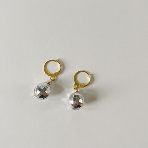 Disco Ball Huggie Earrings