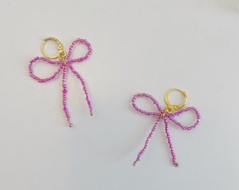 Beaded Bow Earrings