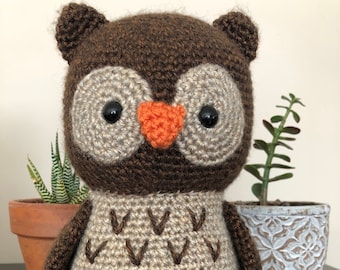 Owl Stuffy| Animal farci | Stuffie au crochet | Hibou Amigurumi