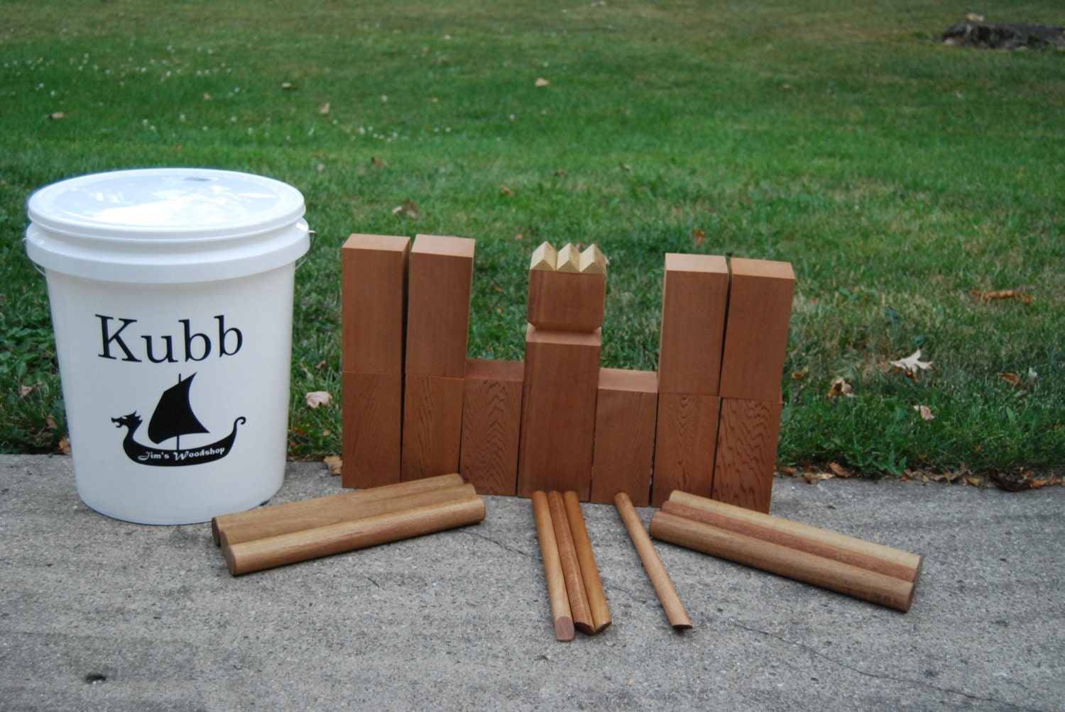 Regulation/Tournament Kubb Game Set Swedish Lawn Yard Game Solid