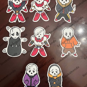 Undertale multiverse AU chibi fanart handgemachte vinyl Papyrus und Gaster Aufkleber wasserfest (mattes Foto abgebildet)