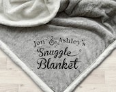 Personalized Sherpa Blanket Monogram Throw Blanket Gift Ideas for Couples Anniversary Wedding Engagement Gifts Gifts for Her