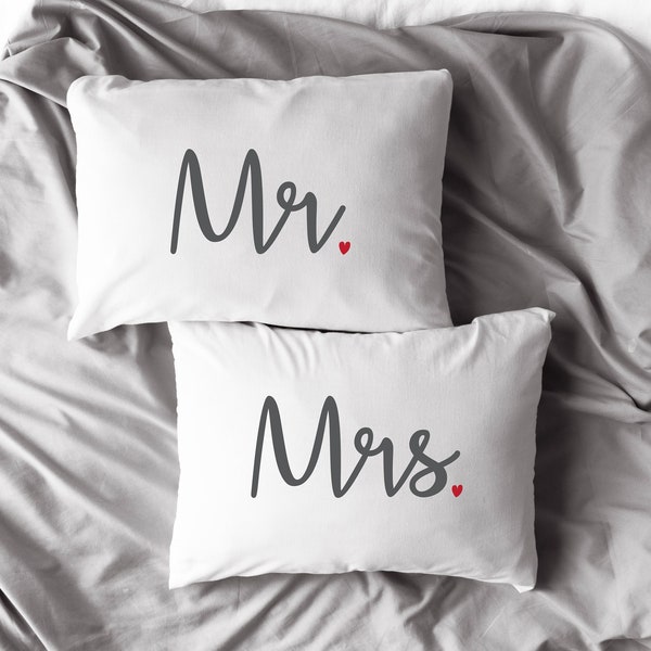 Mr & Mrs Pillowcases | Couples Pillowcases | His and Hers Pillowcases | Wedding Morning Gift | His and Hers Gift | Mr and Mrs Wedding Gift