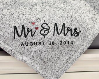 Personalized Fleece Blanket | Mr and Mrs Blanket | Monogram Fleece Blanket | Personalized Blanket | Engagement Gift | Custom Throw