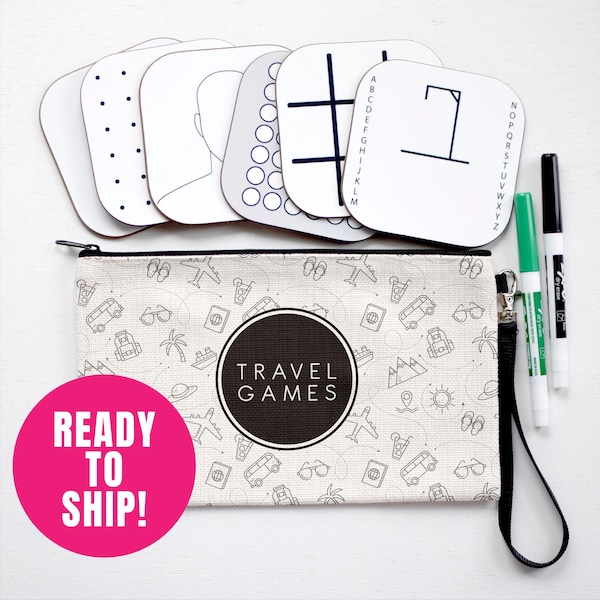 Resespel för barn: Torrsuddiga aktiviteter, familjekul påse med dragkedja