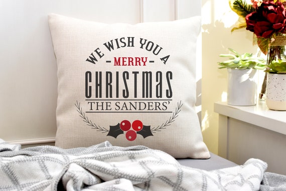 personalized christmas throw pillows