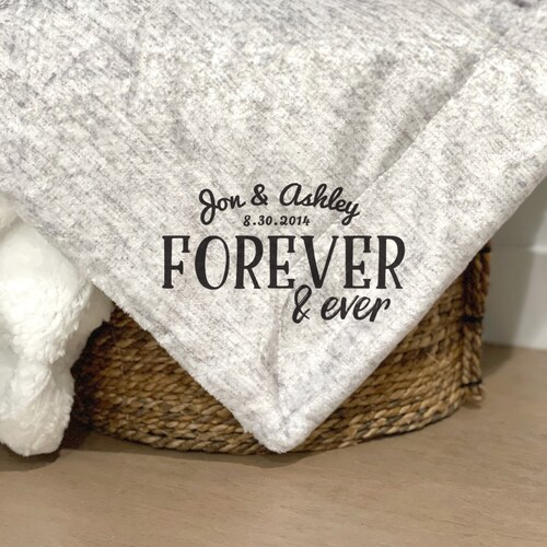 Personalized Sherpa Blanket Monogram Throw Blanket Gift Etsy