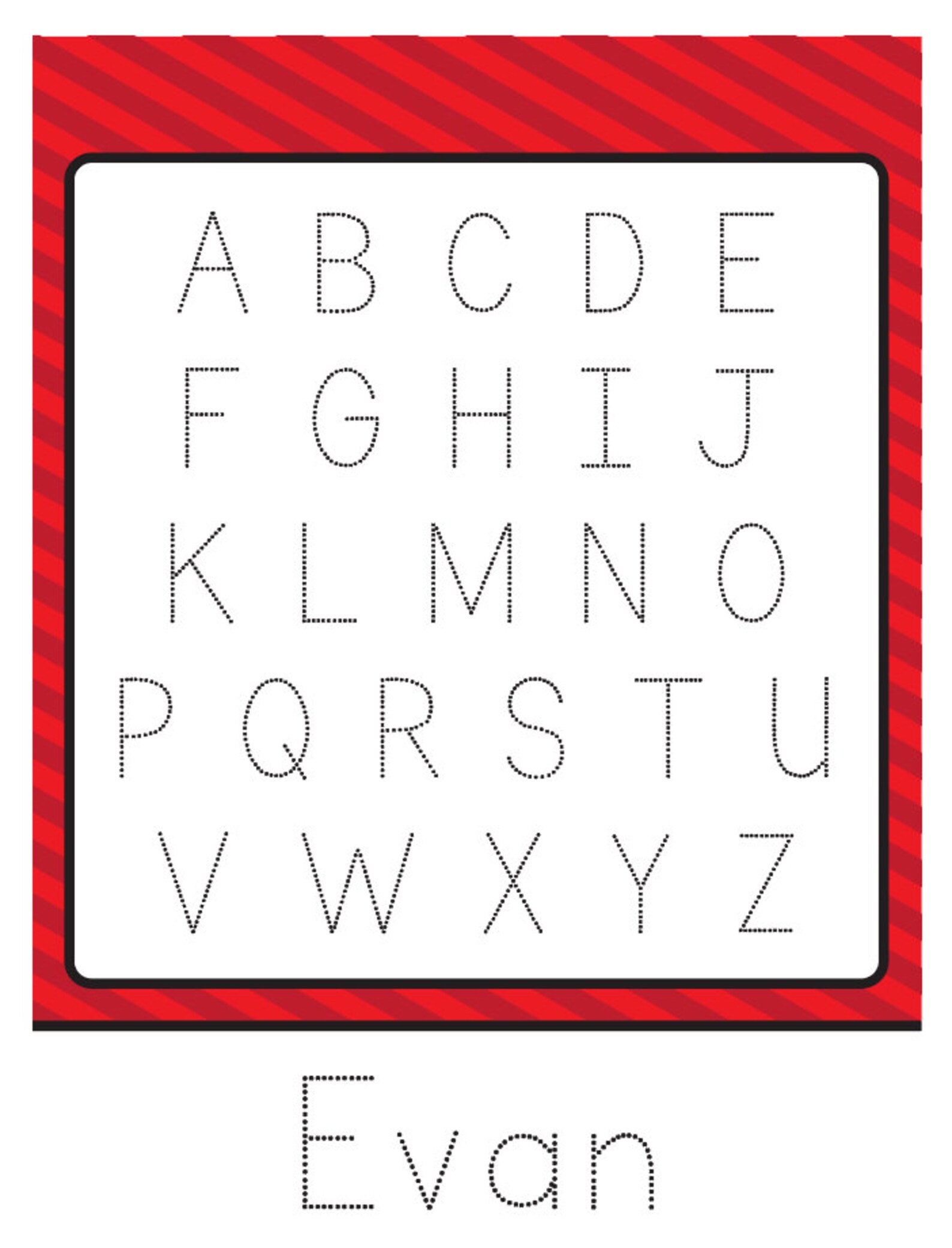 Dry Erase Alphabet Board Practice Writing Letter Board Etsy