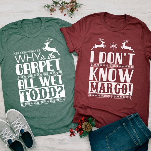 Ensemble de chemises de Noël Todd et Margo : t-shirts de couple assortis amusants