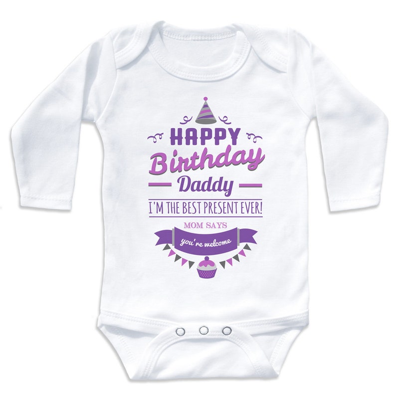 Happy Birthday Daddy Birthday Present Gift For Dad Happy Birthday Gift for Him Birthday Shirt Baby Bodysuit Funny Dad Gift image 7